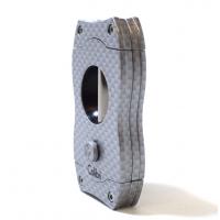 Colibri V Cut Carbon Fibre Cigar Cutter - Silver